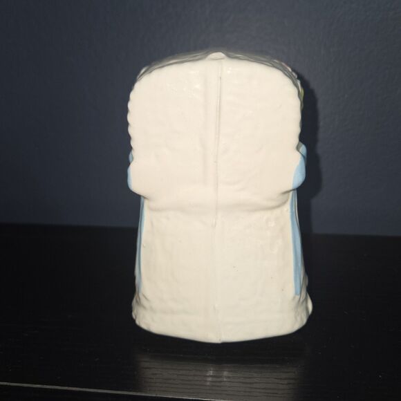 Vintage Ceramic Baby Cradle Planter Keepsake Pastel Pink Blue White And Yellow - Picture 4 of 8